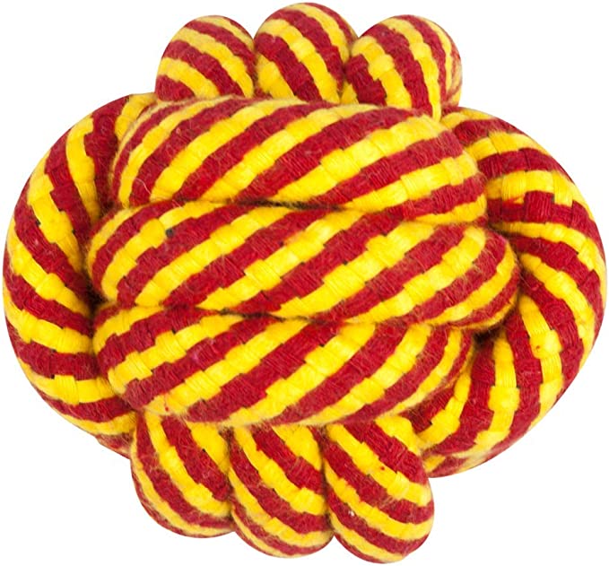 BOLA DE CUERDA ROJA-AMARILLA 8 CM.